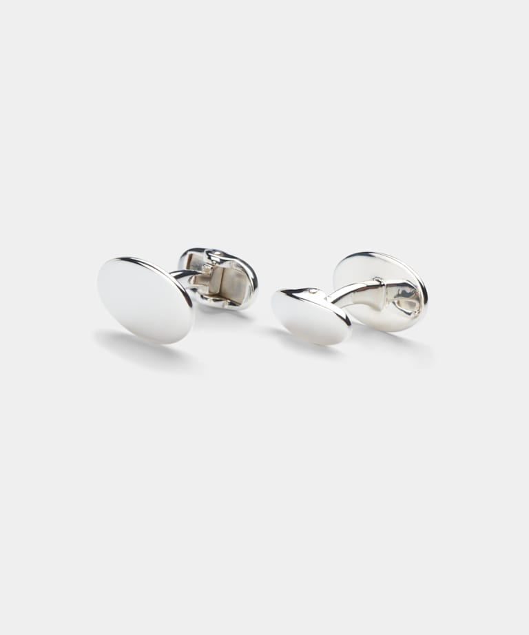 SUITSUPPLY Sterling Silver Silver Oval Cufflinks