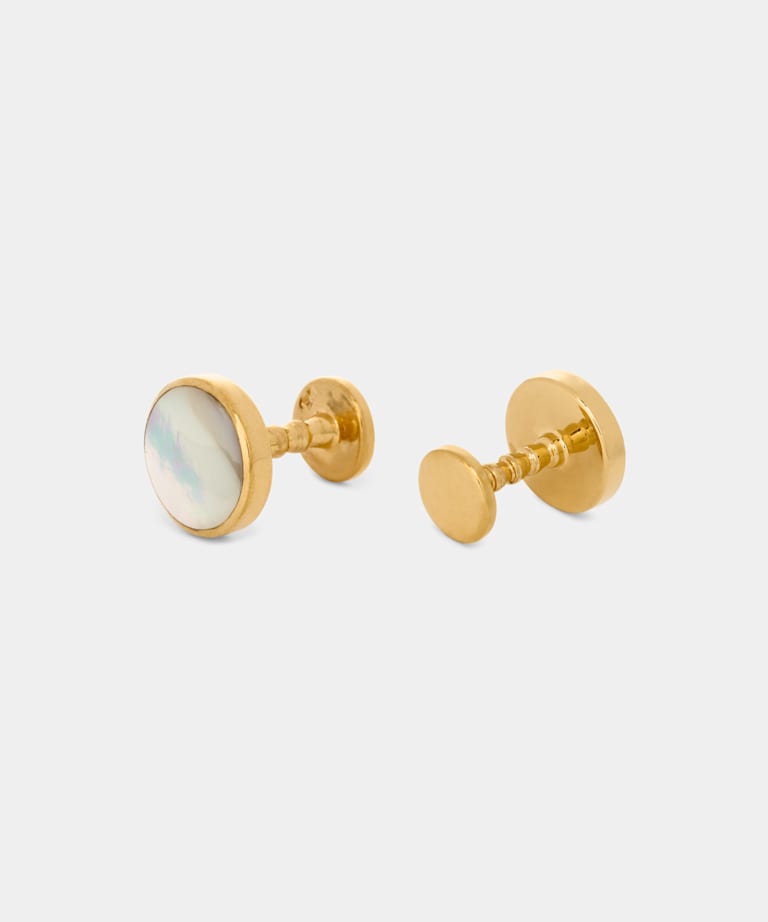 SUITSUPPLY Sterling Silver Gold Round Cufflinks