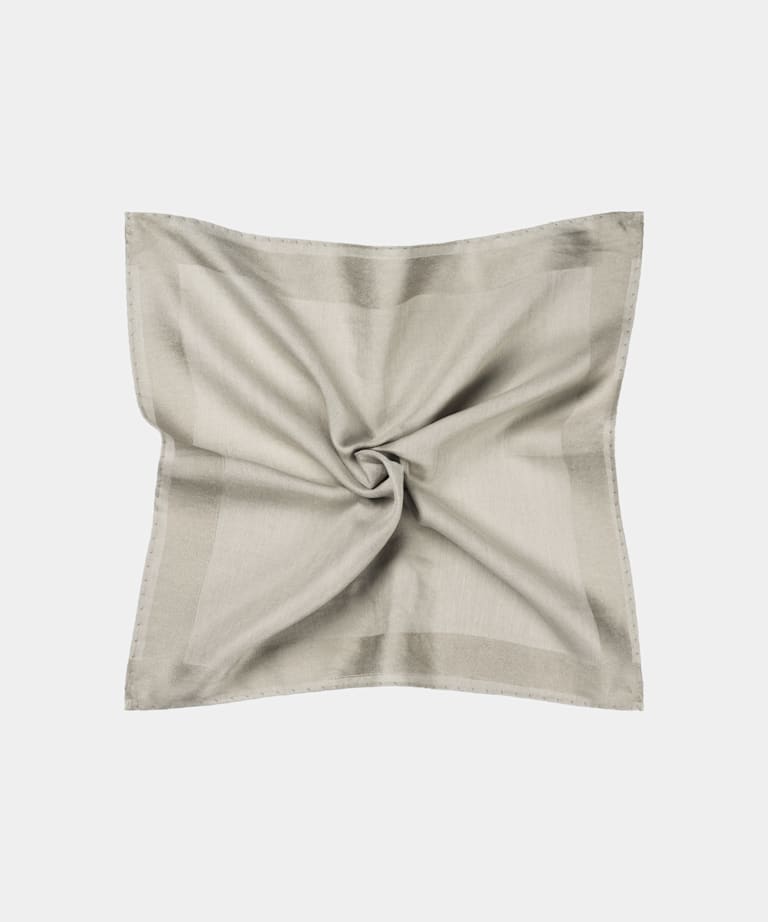 SUITSUPPLY Pure Silk by Magistri, Italy Grey Pocket Square