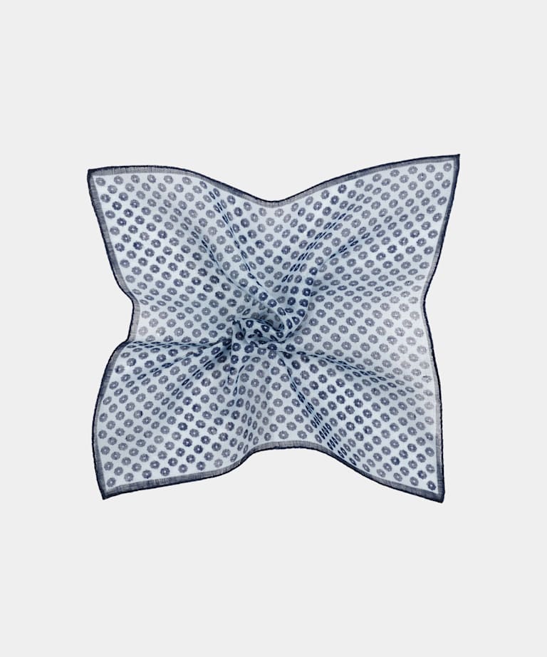 Pañuelo de bolsillo azul claro con motivo gráfico