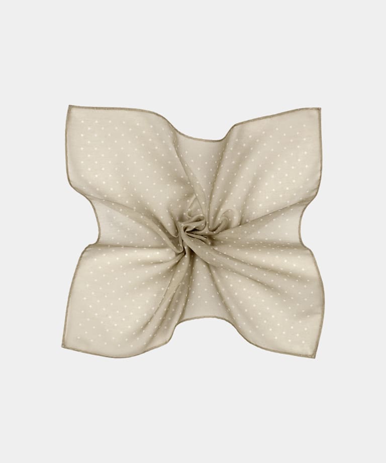 Einstecktuch sandfarben gepunktet