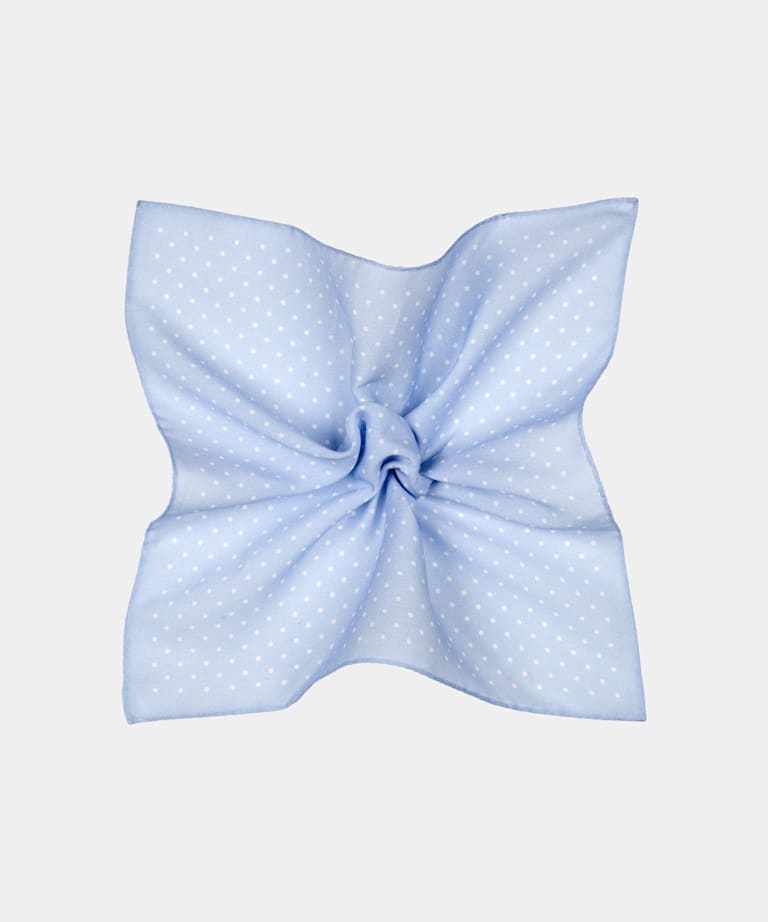 Light Blue Dotted Pocket Square