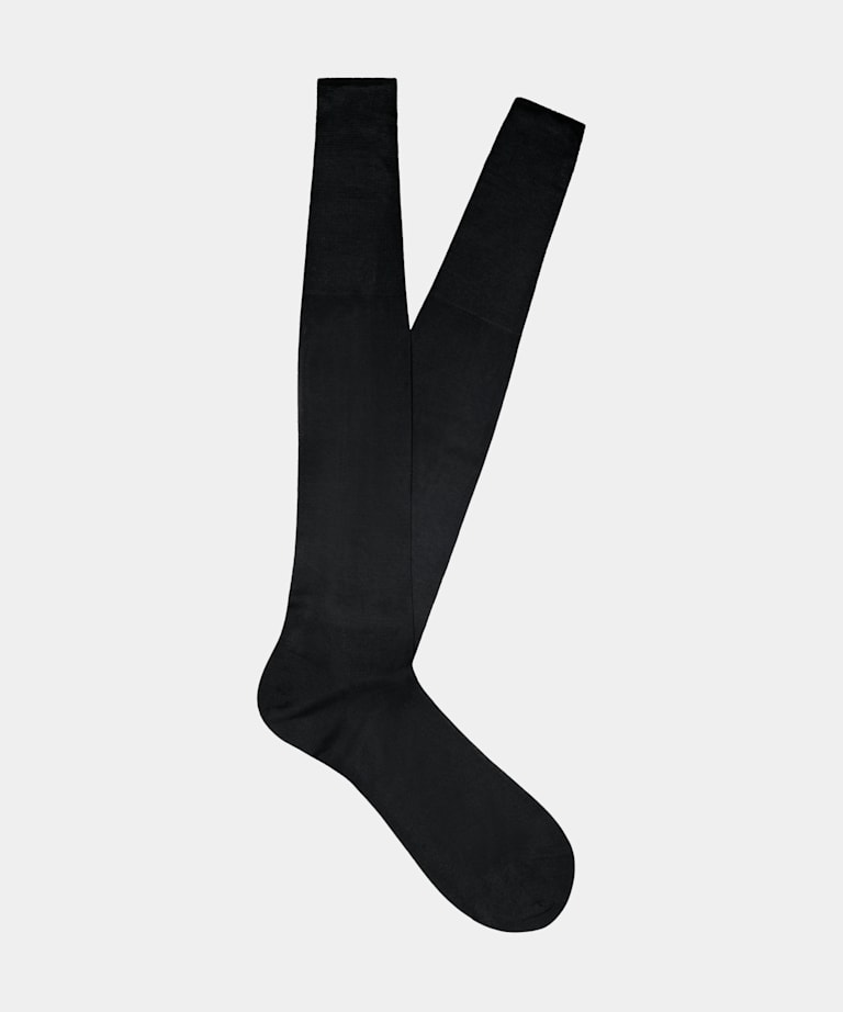 SUITSUPPLY Silk Black Socks