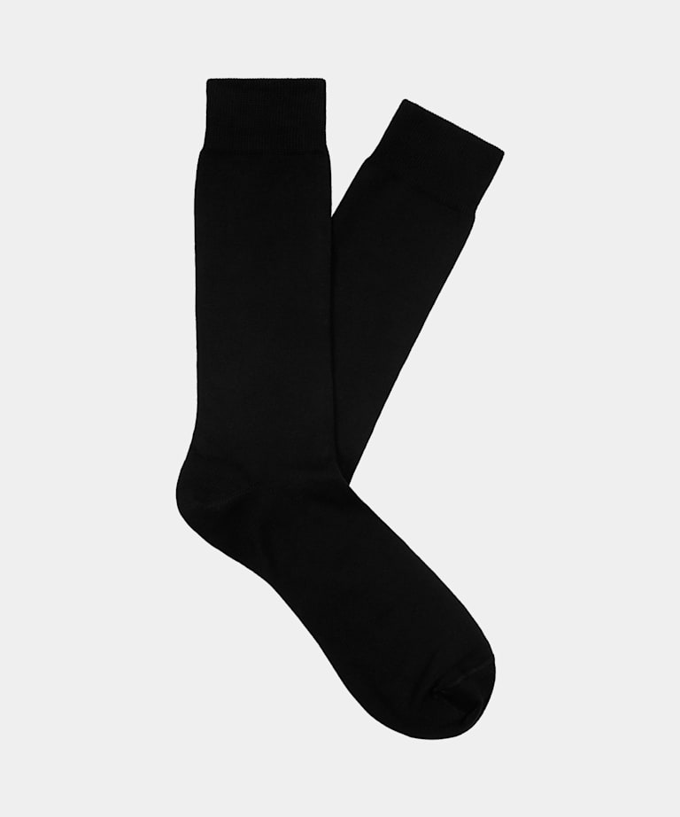SUITSUPPLY Pure Cotton Black Regular Socks
