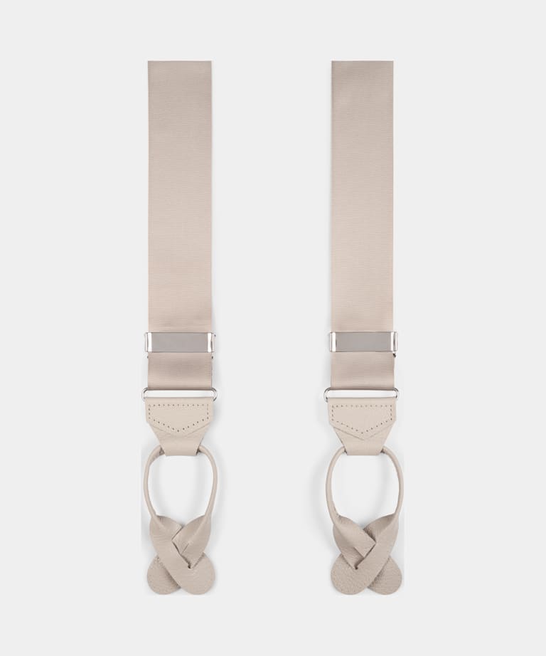 SUITSUPPLY Polyester Blend & Leather Light Brown Suspenders