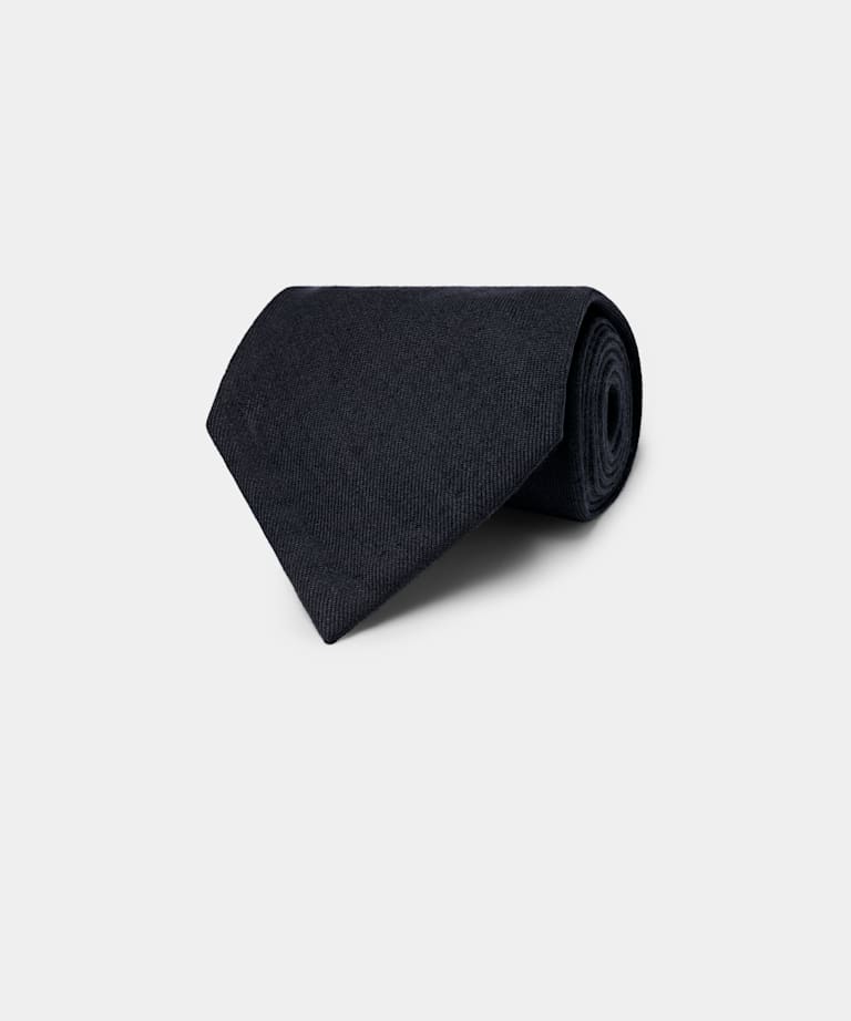 SUITSUPPLY Puur wol Navy Stropdas