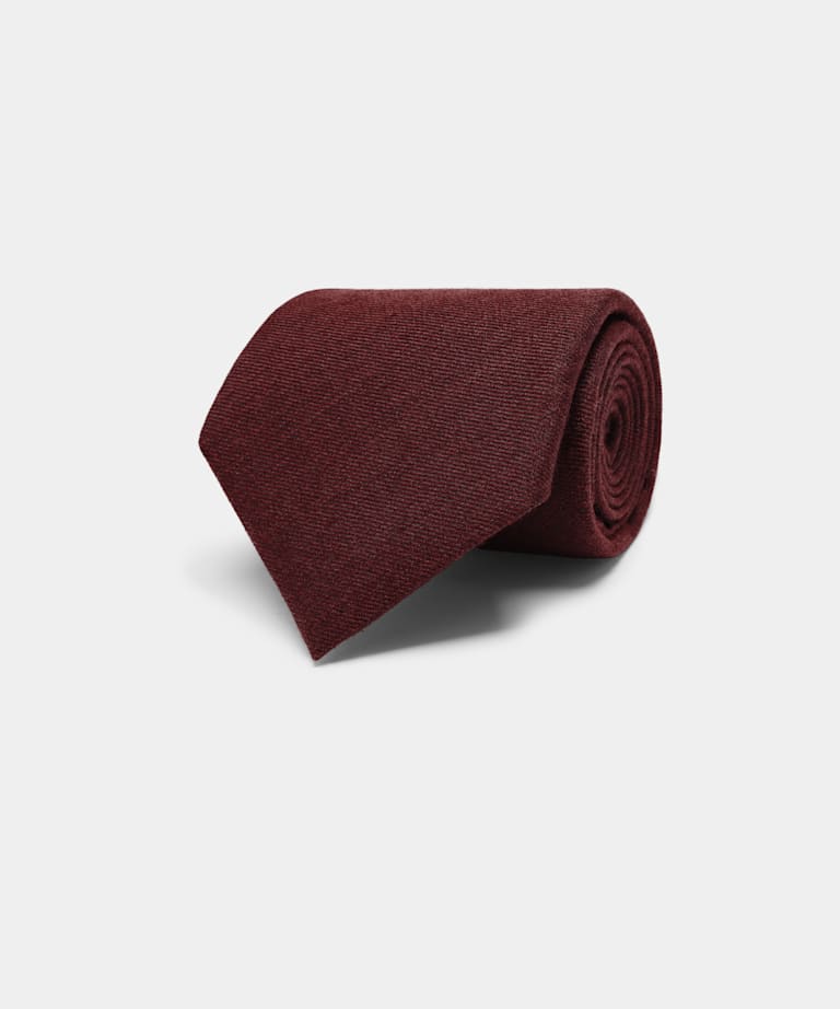 SUITSUPPLY Wool Silk by Magistri, Italy Burgundy Tie