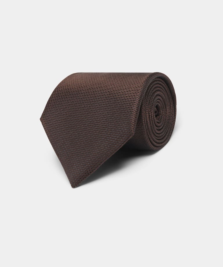 SUITSUPPLY Pura seda Corbata marrón