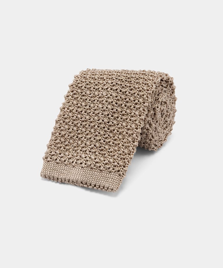 Light Brown Knitted Tie