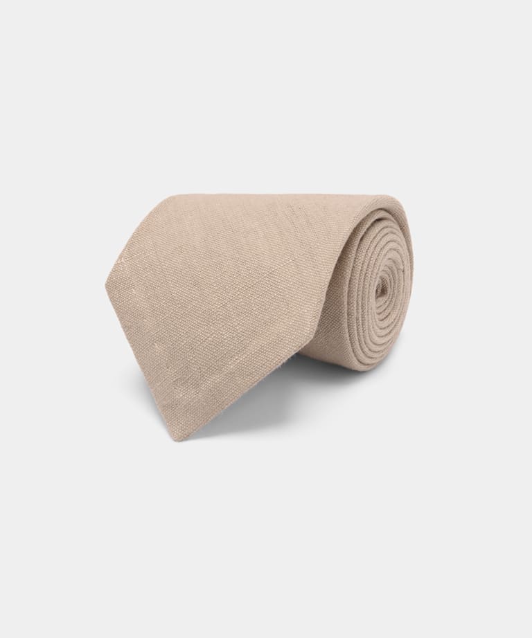SUITSUPPLY Pure Linen by Leomaster, Italy Light Brown Tie
