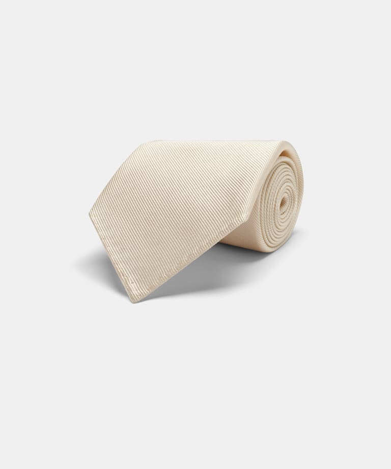 Corbata marrón claro de 7 pliegues