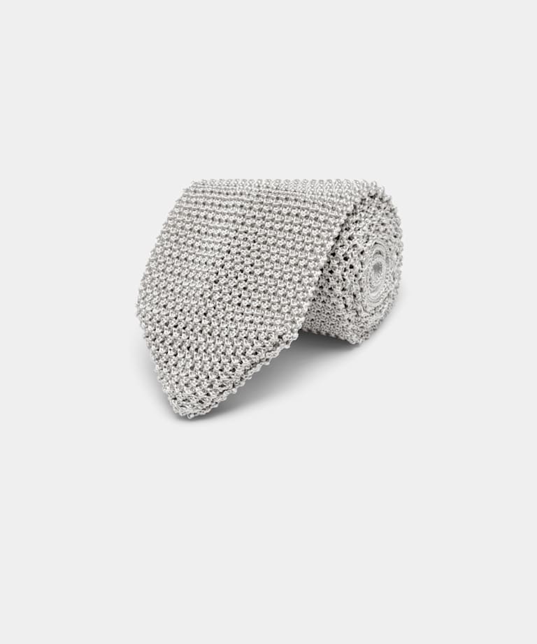 Light Grey Knitted Tie