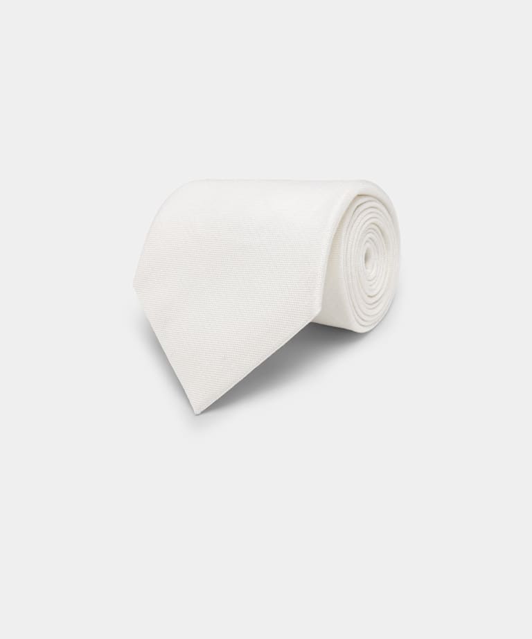 SUITSUPPLY Linen Silk Off-White Tie