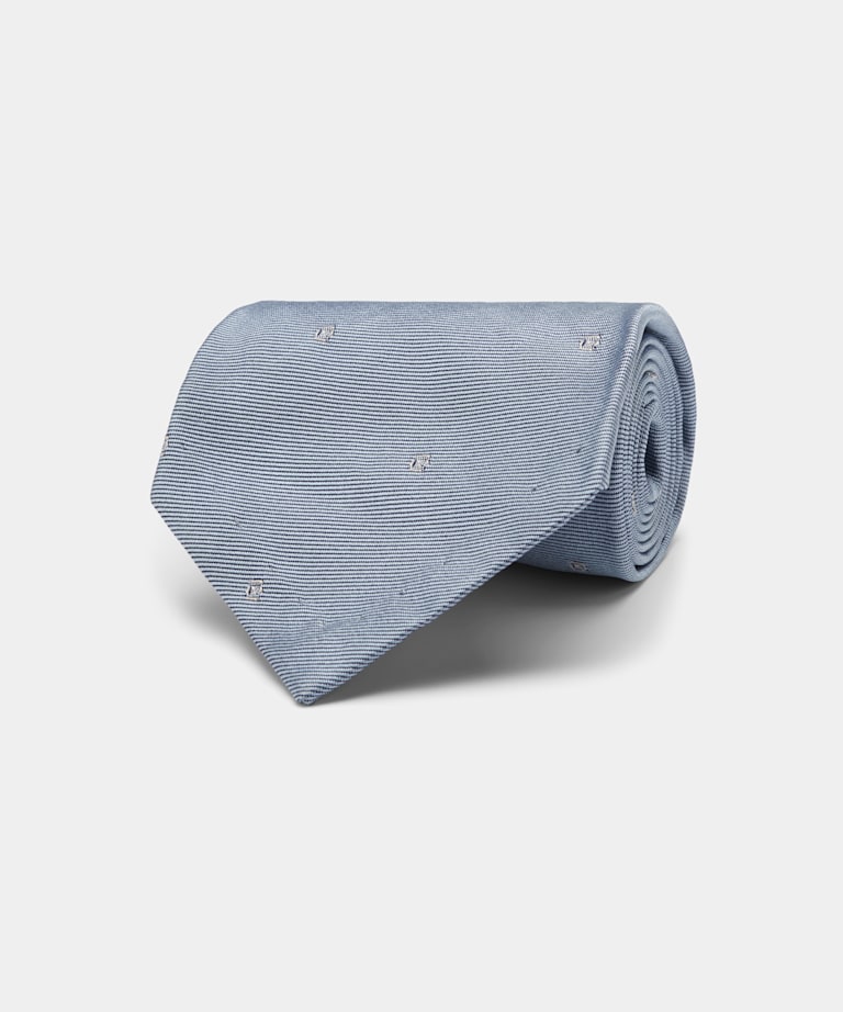 Krawatte hellblau gepunktet