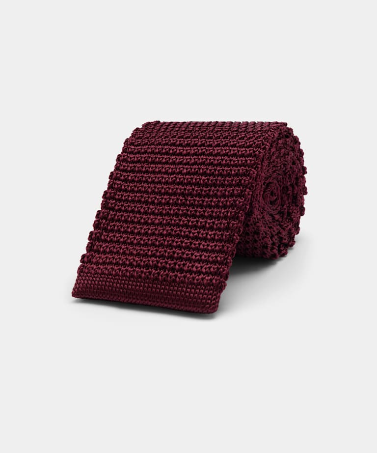 Dark Red Knitted Tie