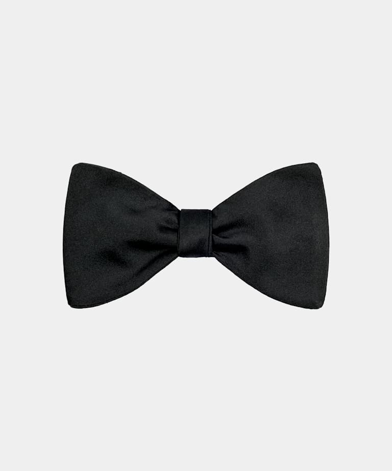 SUITSUPPLY Pure Silk Black Self-tied Bow Tie