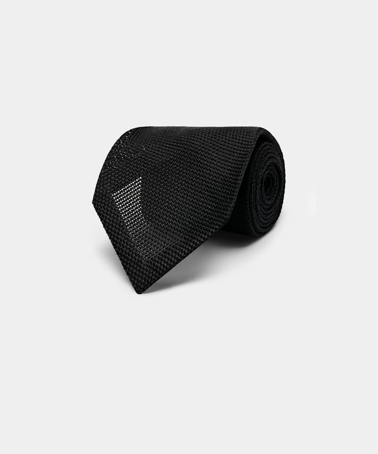 SUITSUPPLY Pure Silk Black Tie