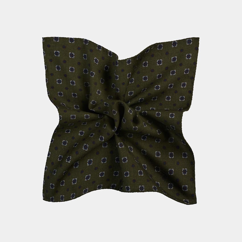 Green Double-Sided Pocket Square