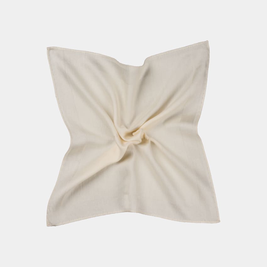 SUITSUPPLY Pura seda de Magistri, Italia Pañuelo de bolsillo color crudo
