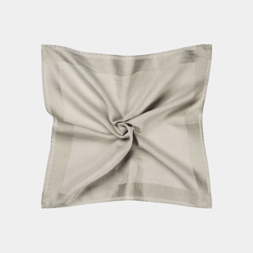 SUITSUPPLY Pura seda de Magistri, Italia Pañuelo de bolsillo gris