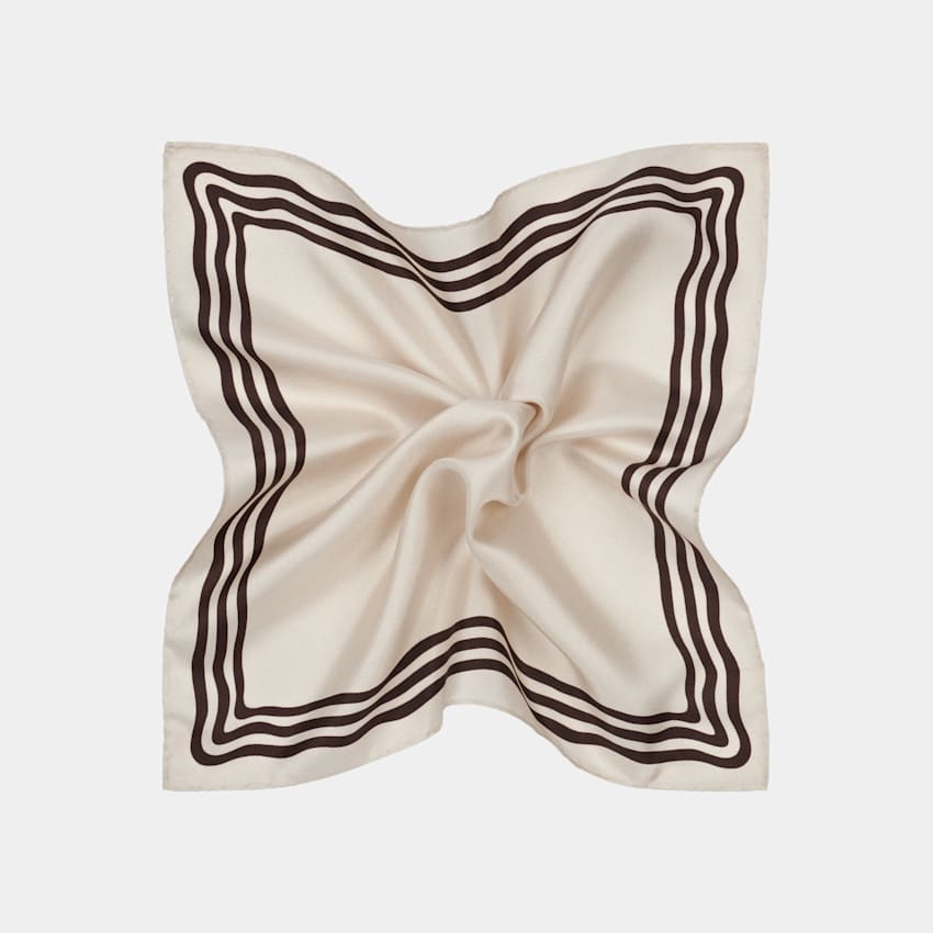 SUITSUPPLY Siden från Bottinelli, Italien Ljusbrun bröstnäsduk