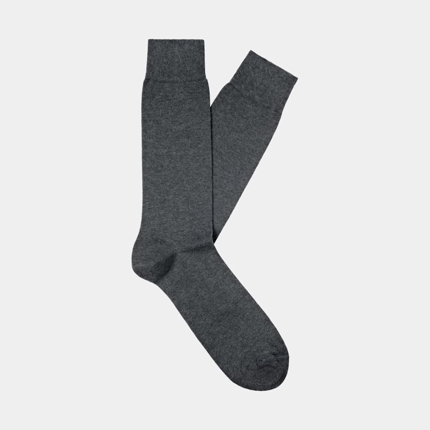 SUITSUPPLY Reine Baumwolle Socken dunkelgrau regular