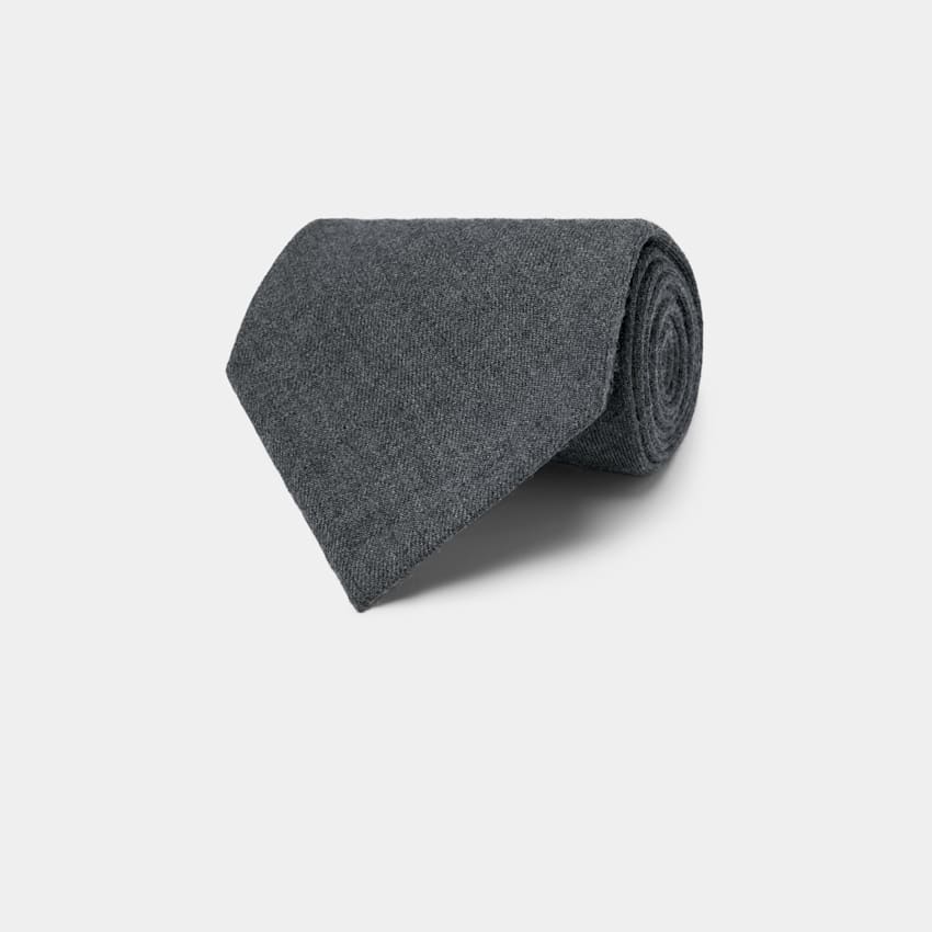 SUITSUPPLY Pura lana Cravatta grigia