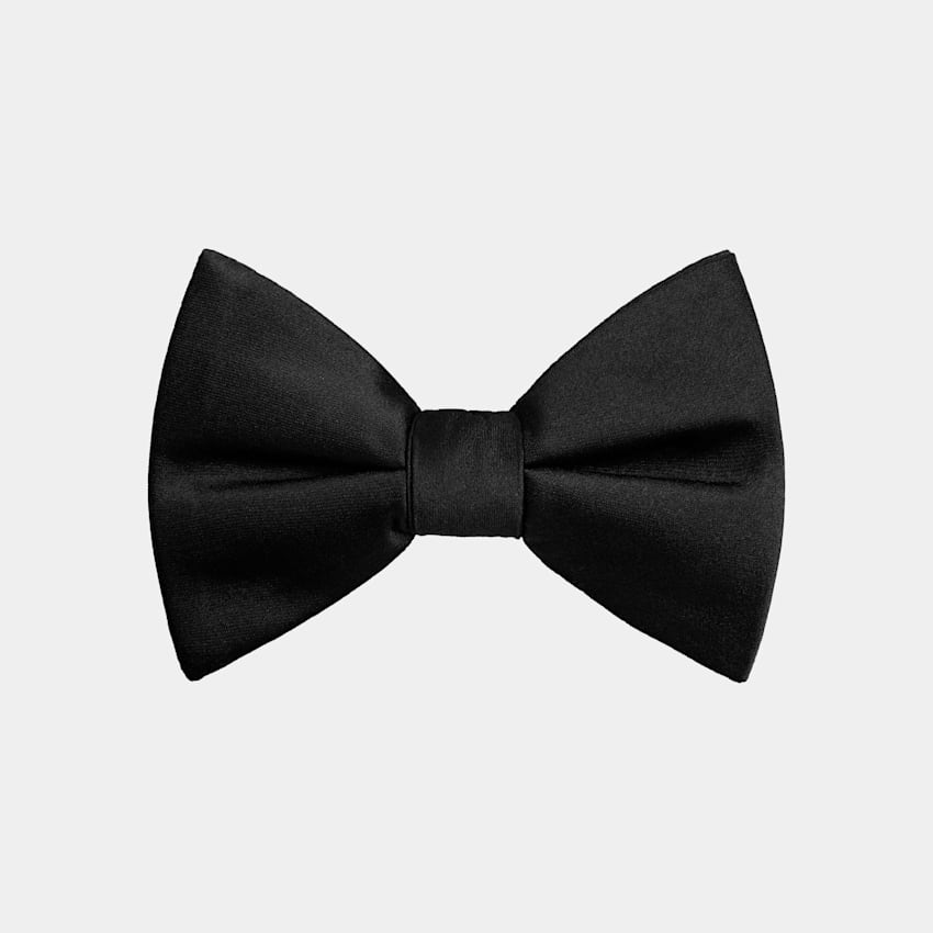 SUITSUPPLY Pure Silk Black Pre-tied Bow Tie