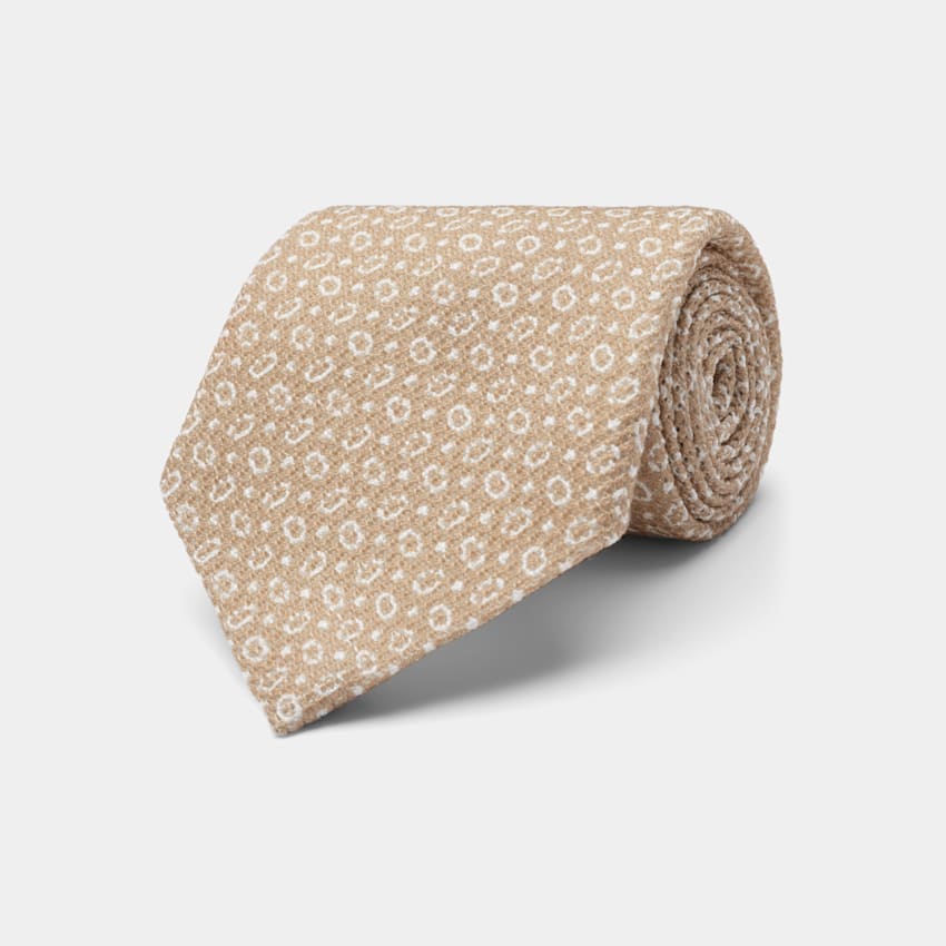 SUITSUPPLY Reine Baumwolle von Canepa, Italien Krawatte braun mit Grafik