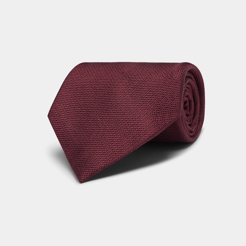 SUITSUPPLY Pure Silk Dark Red Tie
