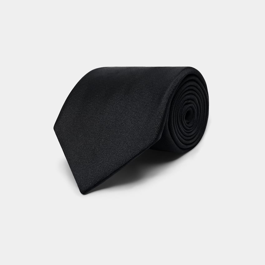 SUITSUPPLY Pure Silk Black Tie