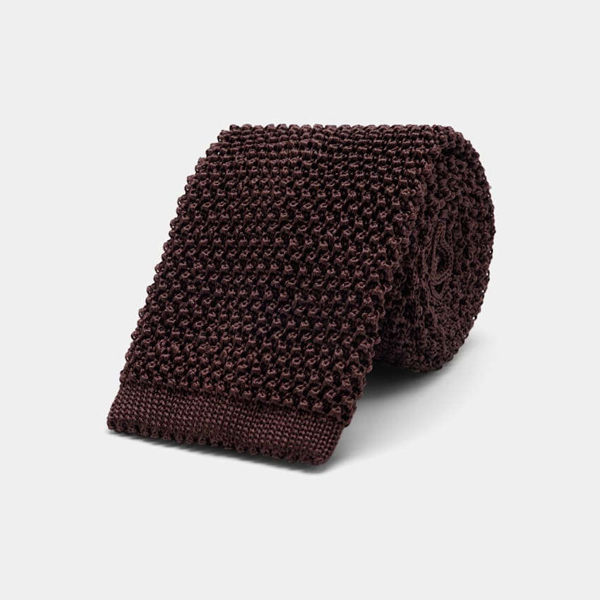 SUITSUPPLY Pure Silk by Canepa, Italy Brown Knitted Tie