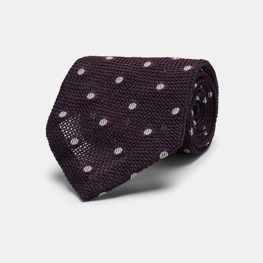 Dark red dotted tie