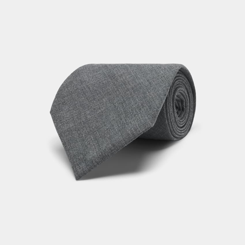SUITSUPPLY Pure Wool by Vitale Barberis Canonico, Italy Mid Grey Tie