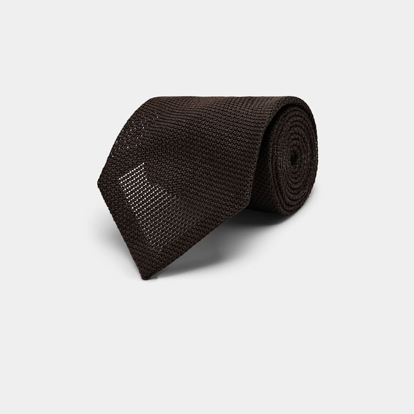 SUITSUPPLY Pure Silk by Fermo Fossati, Italy Dark Brown Tie