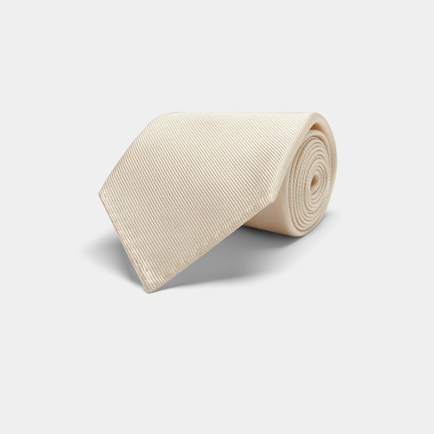 SUITSUPPLY Pure Silk Light Brown 7 Fold Tie