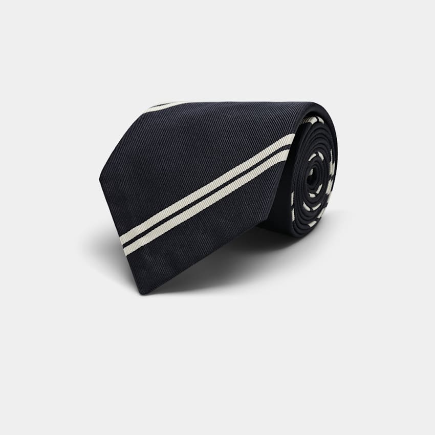 SUITSUPPLY Pura seta - Fermo Fossati, Italia Cravatta navy a righe