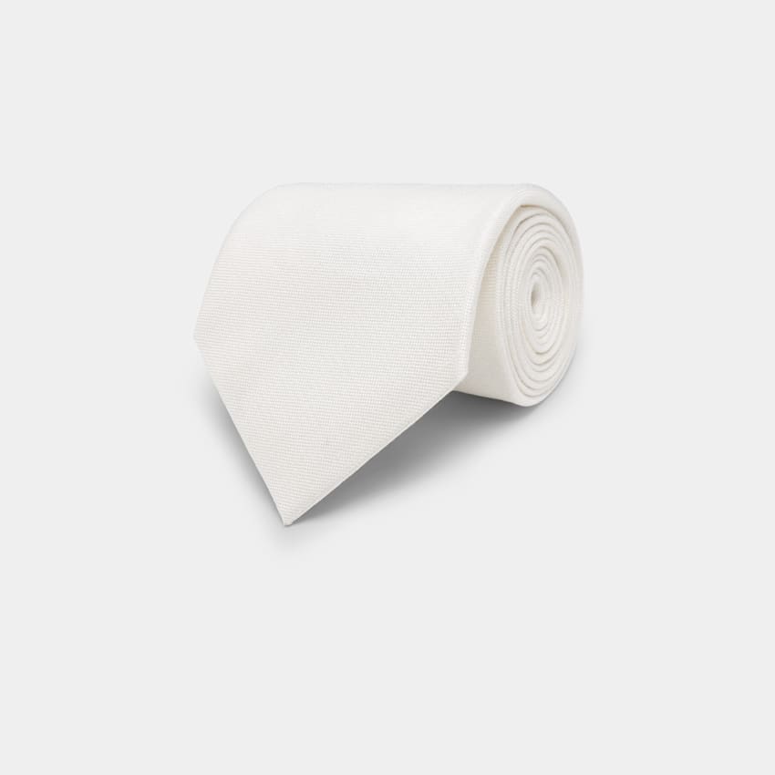 SUITSUPPLY Linen Silk Off-White Tie