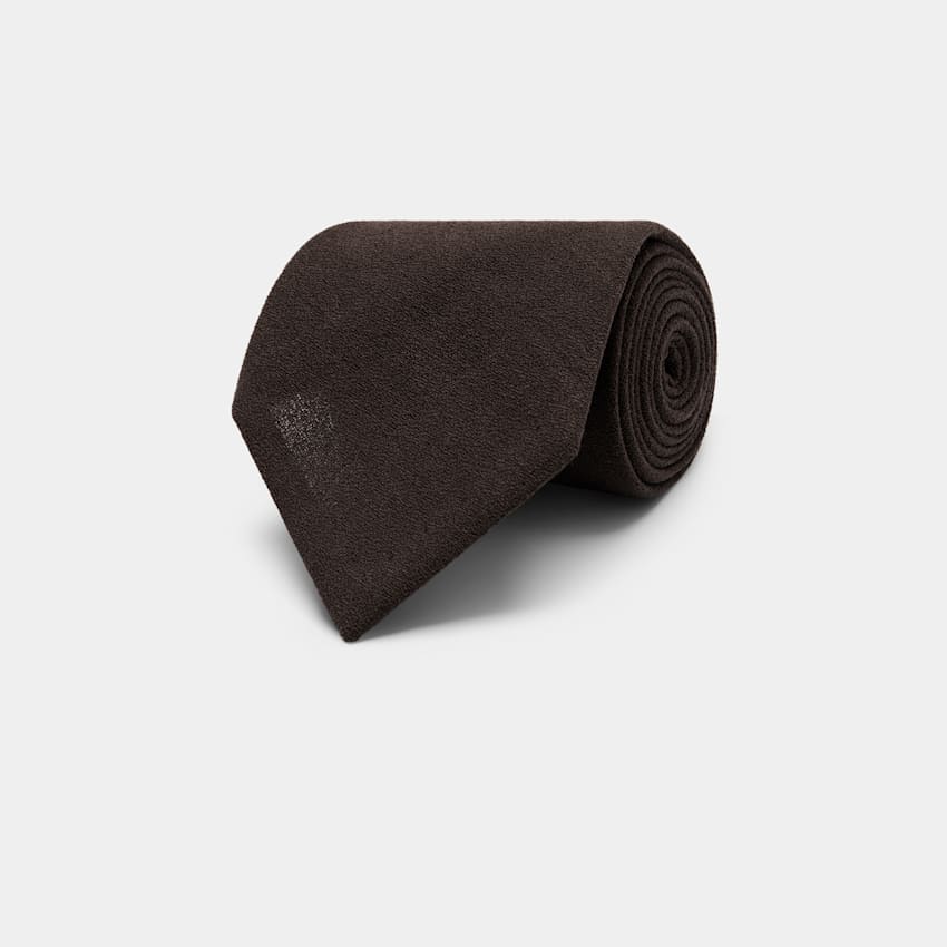 SUITSUPPLY Pure Wool Dark Brown Tie