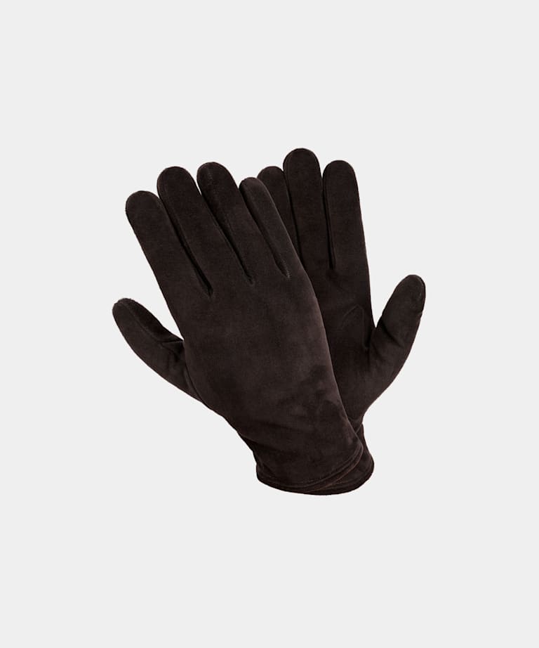 SUITSUPPLY Leather Dark Brown Gloves