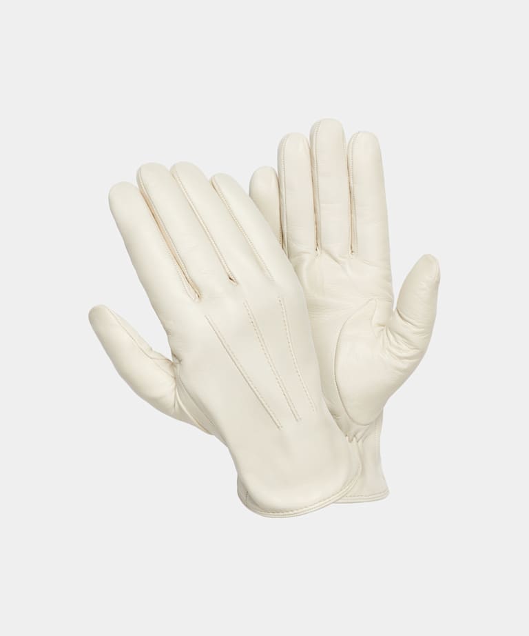 SUITSUPPLY Leather White Gloves