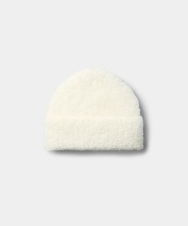 SUITSUPPLY Mohair Wolle Nylon Beanie off-white