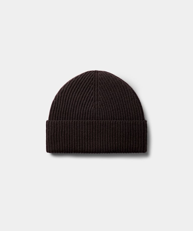 SUITSUPPLY Wolle Kaschmir Beanie dunkellila