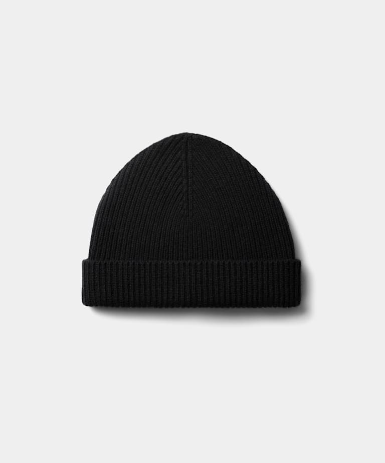 SUITSUPPLY Wool Cashmere Black Beanie