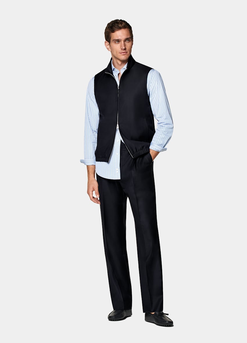 Navy Zip Vest