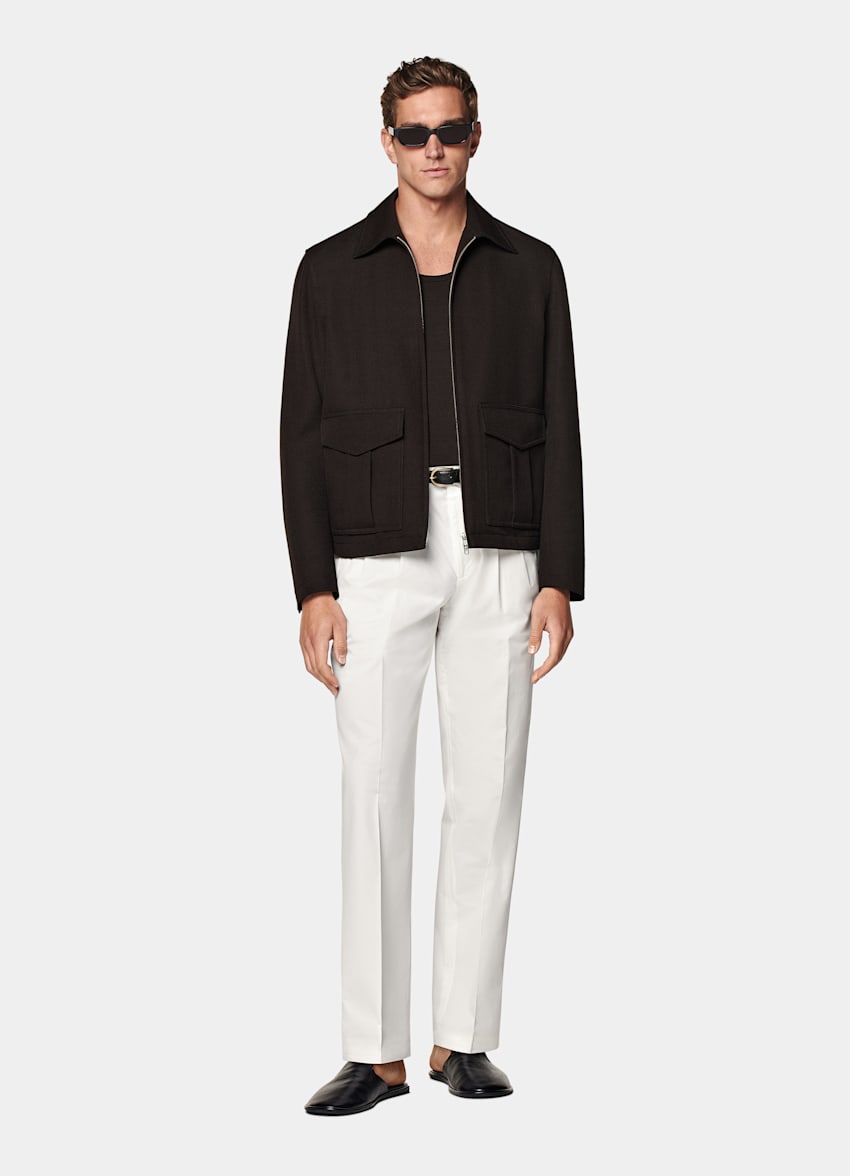 Dark Brown Bomber Jacket