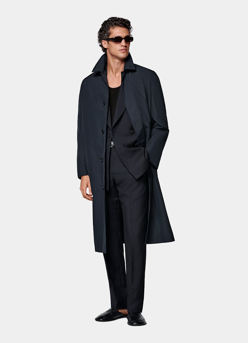 네이비 오버코트