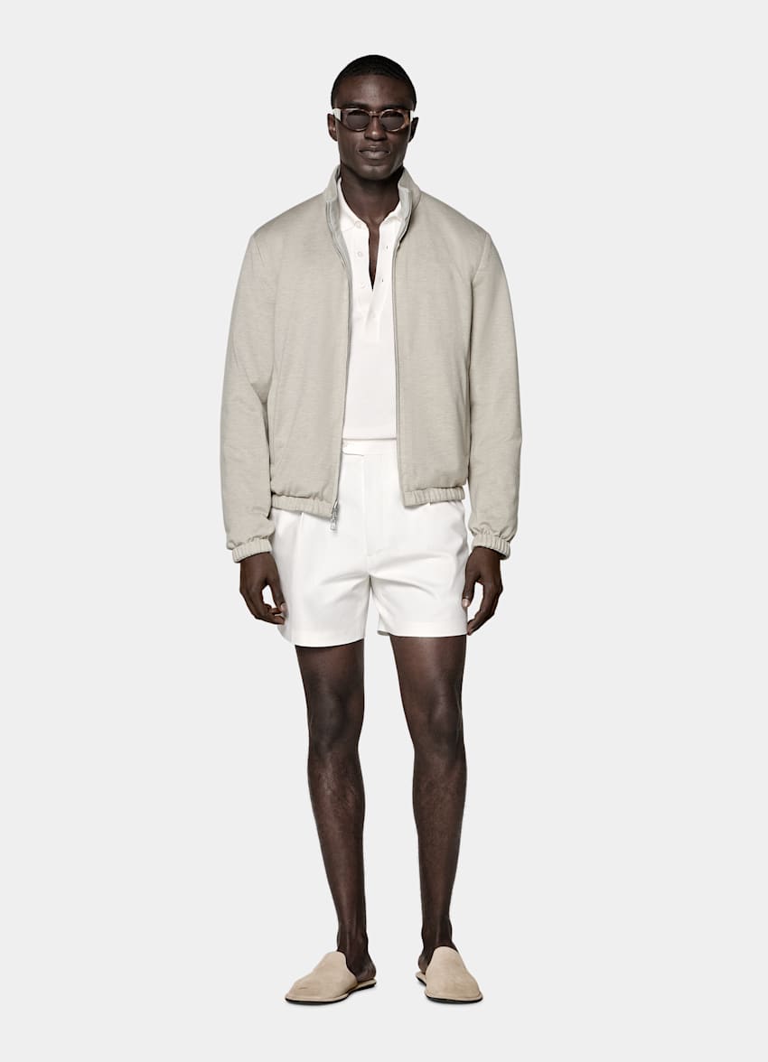 Taupe Wende-Bomberjacke