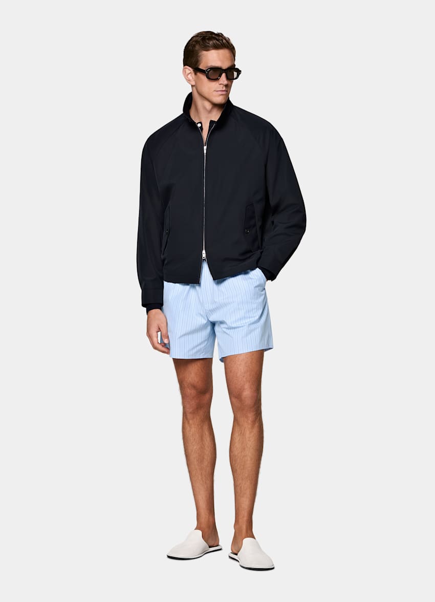 Chaqueta bomber azul marino ragl&aacute;n