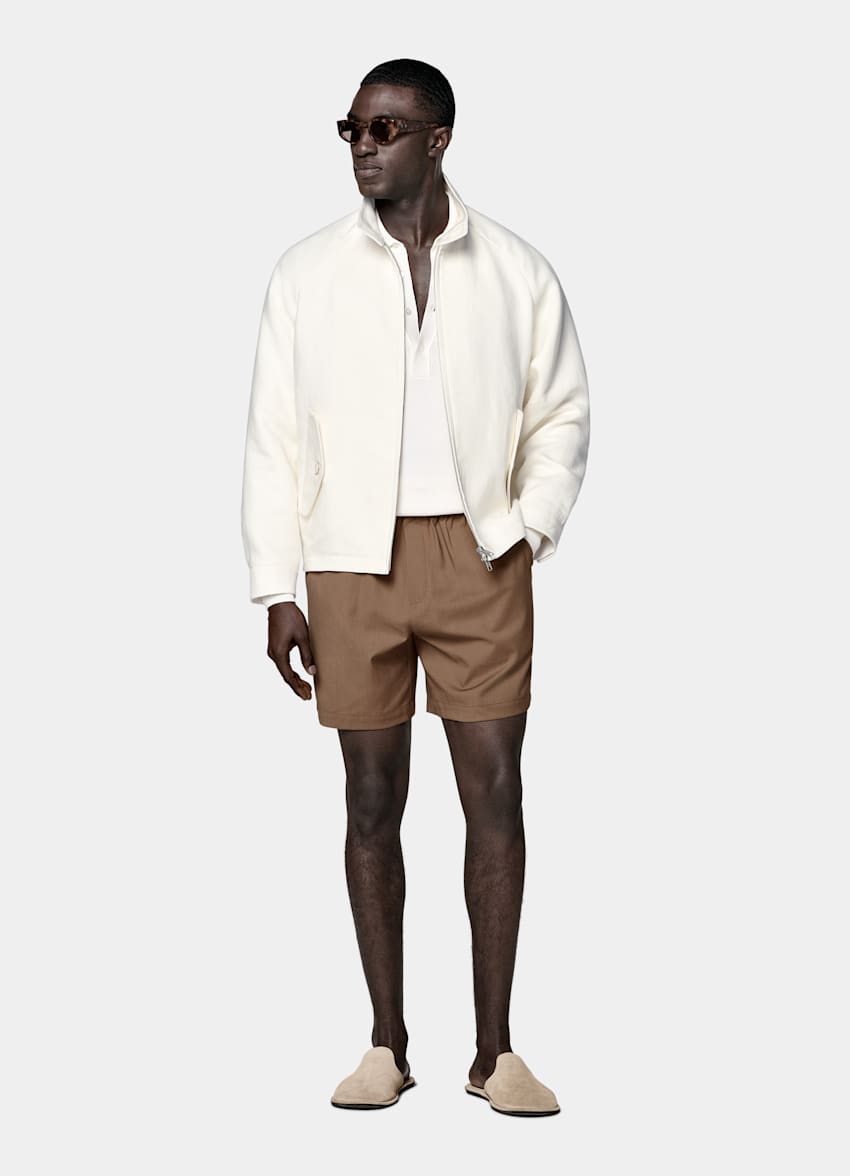 Chaqueta bomber ragl&aacute;n crudo